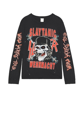 Madeworn Slayer Long Sleeve T-Shirt in Coal - Black. Size M (also in L, XL/1X, XXL/2X).