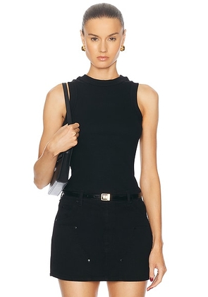 RENGGLI High Neck Tank Top in Ink - Black. Size XL (also in ).