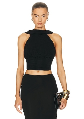 Saint Laurent Draped Top in Noir - Black. Size M (also in ).