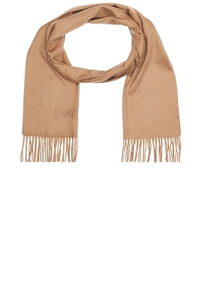 Saint Laurent Cashmere Scarf in Camel - Tan. Size all.