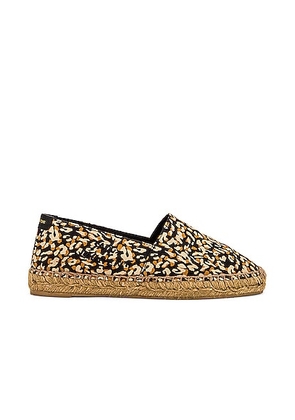 Saint Laurent Signature Espadrille Flats in Nero Multicolor - Black. Size 38.5 (also in ).