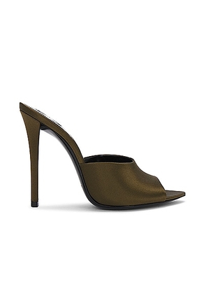 Saint Laurent Goldie Mule Sandal in Deep Kaki - Olive. Size 36.5 (also in 37, 38, 39, 39.5, 42).