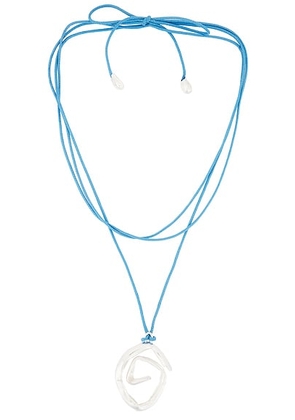 Simuero Espiral Necklace in Silver & Blue - Metallic Gold. Size all.