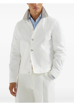 Brunello Cucinelli button-up denim jacket - White