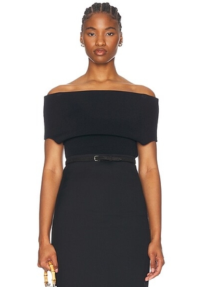 Toteme Double Knit Top in Black - Black. Size L (also in M).