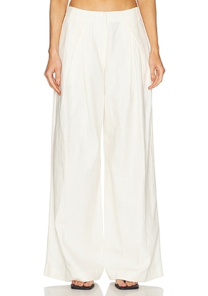 St. Agni Minimal Fold Trousers in Ivory - Ivory. Size L (also in ).