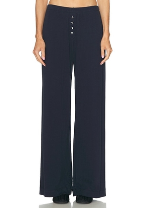 LESET Pointelle Boxer Pant in Midnight - Navy. Size L (also in M, S, XL, XS).