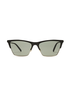 Saint Laurent Vintage Clubmaster Sunglasses in Black & Green - Black. Size all.