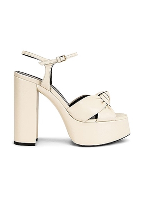 Saint Laurent Bianca Platform Sandals in Pearl - White. Size 40 (also in 39.5, 40.5, 41, 42).