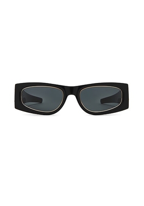 Saint Laurent Rectangular Sunglasses in Black - Black. Size all.