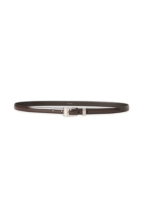 The Row Downtown Belt in Dark Brown Ans - Chocolate. Size L (also in M, S, XL).