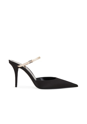 Saint Laurent Killer Mule in Nero & Partridge Pink - Black. Size 36 (also in 37, 39).