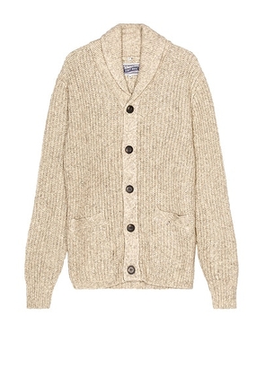 Schott Yak Blend Cardigan in Limestone - Cream. Size M (also in L, S, XL, XXL).