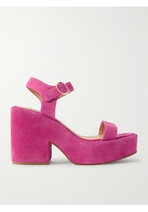 Gabriela Hearst - Iman Ribbed Suede Sandals - Pink - IT36,IT36.5,IT37,IT37.5,IT38,IT38.5,IT39,IT39.5,IT40,IT40.5,IT41,IT41.5,IT42