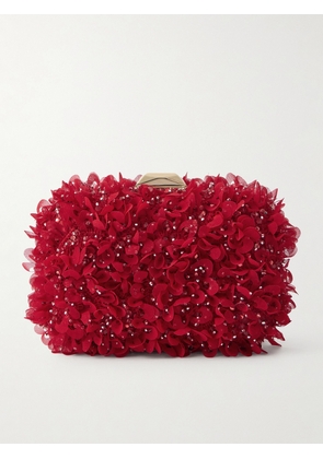 Jimmy Choo - Cloud Embellished Satin Clutch - Red - One size
