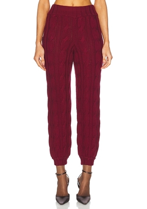 Rowen Rose Wool Jogger Pant in Bordeaux - Wine. Size S (also in ).