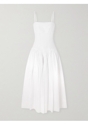 Gabriela Hearst - Oriana Open-back Gathered Linen Midi Dress - White - IT38,IT40,IT42,IT44,IT46,IT48