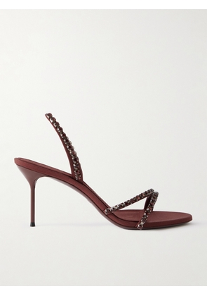Paris Texas - Lidia Crystal-embellished Crepe Slingback Sandals - Burgundy - IT36,IT36.5,IT37,IT37.5,IT38,IT38.5,IT39,IT39.5,IT40,IT40.5,IT41,IT41.5,IT42