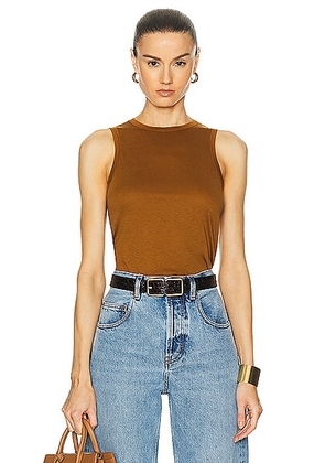 Saint Laurent Jersey Tank Top in Ocre - Rust. Size XS (also in ).