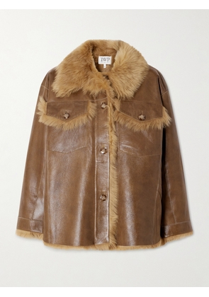 TWP - Aspen Reversible Shearling Jacket - Brown - x small,small,medium,large