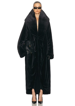 Norma Kamali Oversized Shawl Collar Maxi Coat in Black - Black. Size XS (also in S).