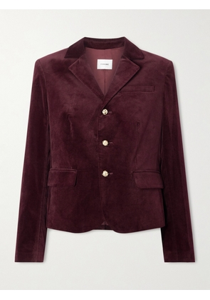 FRAME - City Darted Velvet Blazer - Burgundy - US0,US2,US4,US6,US8,US10,US12,US14