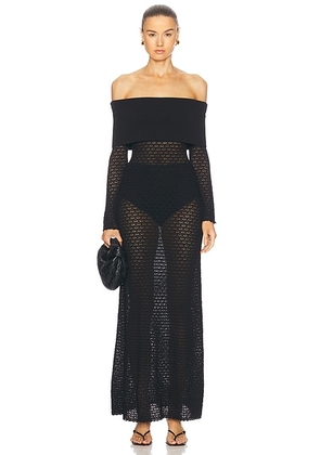 Posse Romy Off The Shoulder Dress in Black - Black. Size S (also in L, M, XS).