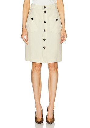 Saint Laurent Canvas Skirt in Beige - Beige. Size 36 (also in 38, 40, 42).