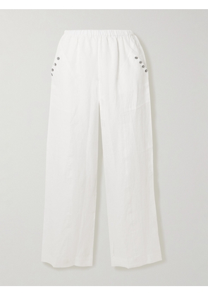Deiji Studios - Washed-linen Wide-leg Pants - White - xx small,x small,small,medium,large