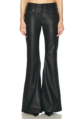 R13 Boy Flare Leather Pant in Black - Black. Size 30 (also in ).