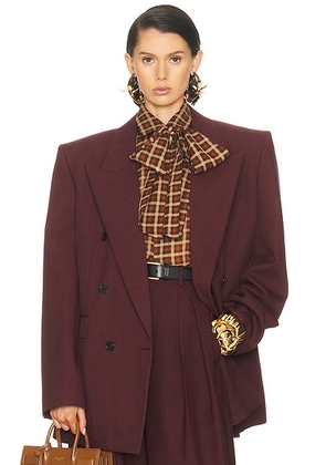 Saint Laurent Double Breasted Blazer in Lie De Vin - Burgundy. Size 42 (also in ).