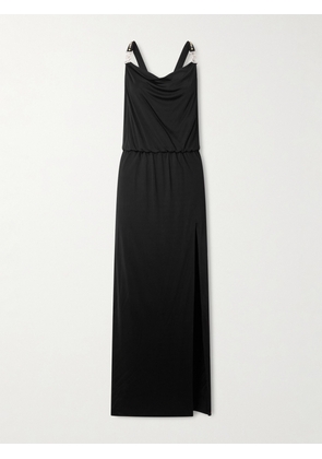 Versace - Embellished Draped Jersey Gown - Black - IT36,IT38,IT40,IT42,IT44