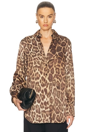 Stella McCartney Leopard Print Shirt in Multicolor Brown - Brown. Size 38 (also in 36, 40).