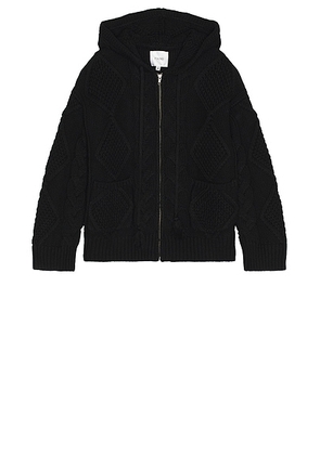 Found Cable Knit Hoodie in Black - Black. Size XL/1X (also in ).