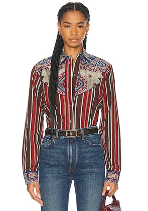 Pierre-Louis Mascia Longsleeve Shirt in Multi - Red. Size L (also in M).