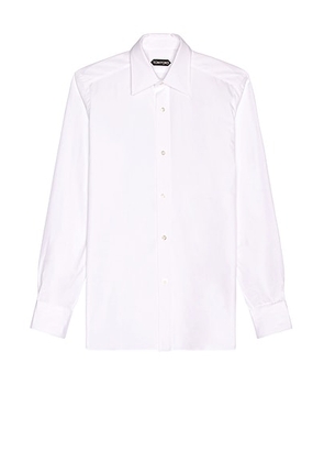TOM FORD Poplin Day Shirt in White - White. Size 39 (also in 38).
