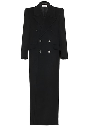 Saint Laurent Manteau Manche Monte Coat in Noir Profond - Black. Size 46 (also in 48, 52).