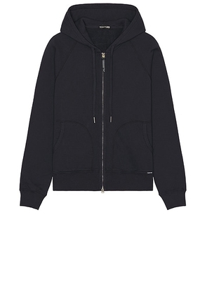 TOM FORD Vintage Garment Dyed Zip Hoodie in Space Blue - Blue. Size 50 (also in 48).