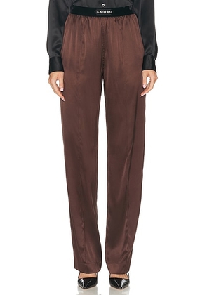 TOM FORD Satin PJ Pant in Dark Brown - Brown. Size L (also in ).