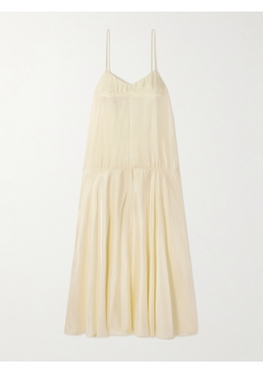 ST. AGNI - Silk-twill Maxi Dress - Off-white - xx small,x small,small,medium,large,x large