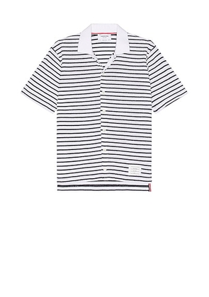 Thom Browne Short Sleeve Button Down Shirt in Navy - Navy. Size 1 (also in 2, 3).