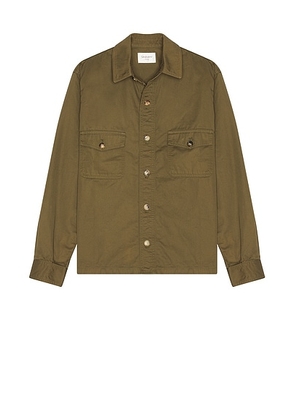 Saint Laurent Yves Overshirt in Authentic Kaki - Olive. Size L (also in S, XL/1X).
