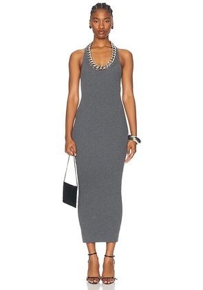 Stella McCartney Falabella Chain Dress in Dark Grey - Grey. Size L (also in M, S).