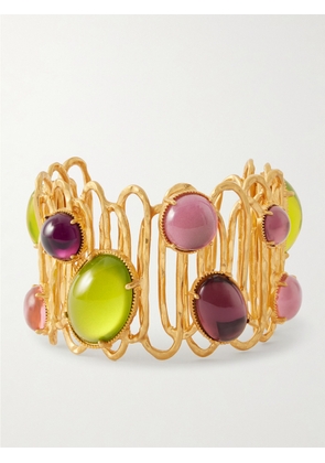 Sonia Petroff - Loop De Loop Gold-plated Glass And Resin Cuff - Multi - One size