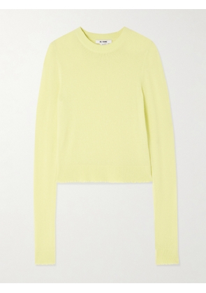 RE/DONE - Frayed Cashmere Sweater - Yellow - x small,small,medium,large
