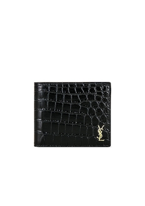 Saint Laurent Wallet in Noir - Black. Size all.