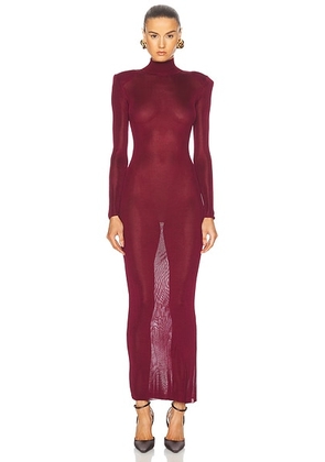 Self-portrait Viscose Knit Maxi Dress in Red - Red. Size L (also in ).