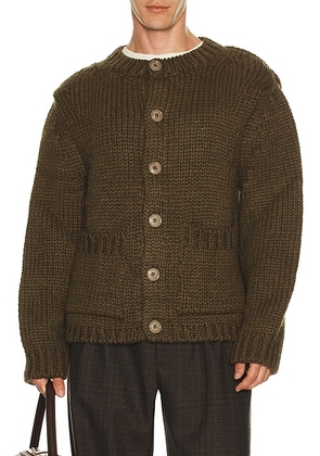 Our Legacy Over Cardigan in Olive - Green. Size 46 (also in 48, 50, 52).