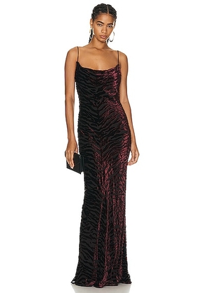 Saint Laurent Sleeveless Draped Gown in Noir Bordeaux - Burgundy. Size 38 (also in 34).