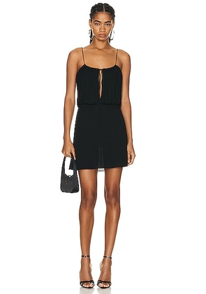 Saint Laurent Jersey Mini Dress in Noir - Black. Size 36 (also in 38, 40).